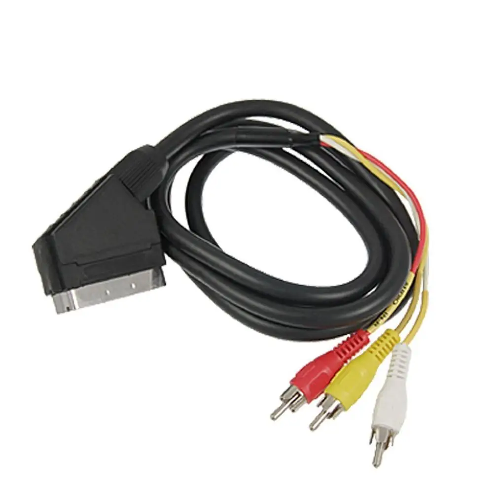 1.5M RGB SCART Plug Male to 3 RCA Female A/V Adaptor Converter Scart to RCA Triple 3 x Phono Cable Composite Audio Video Lead