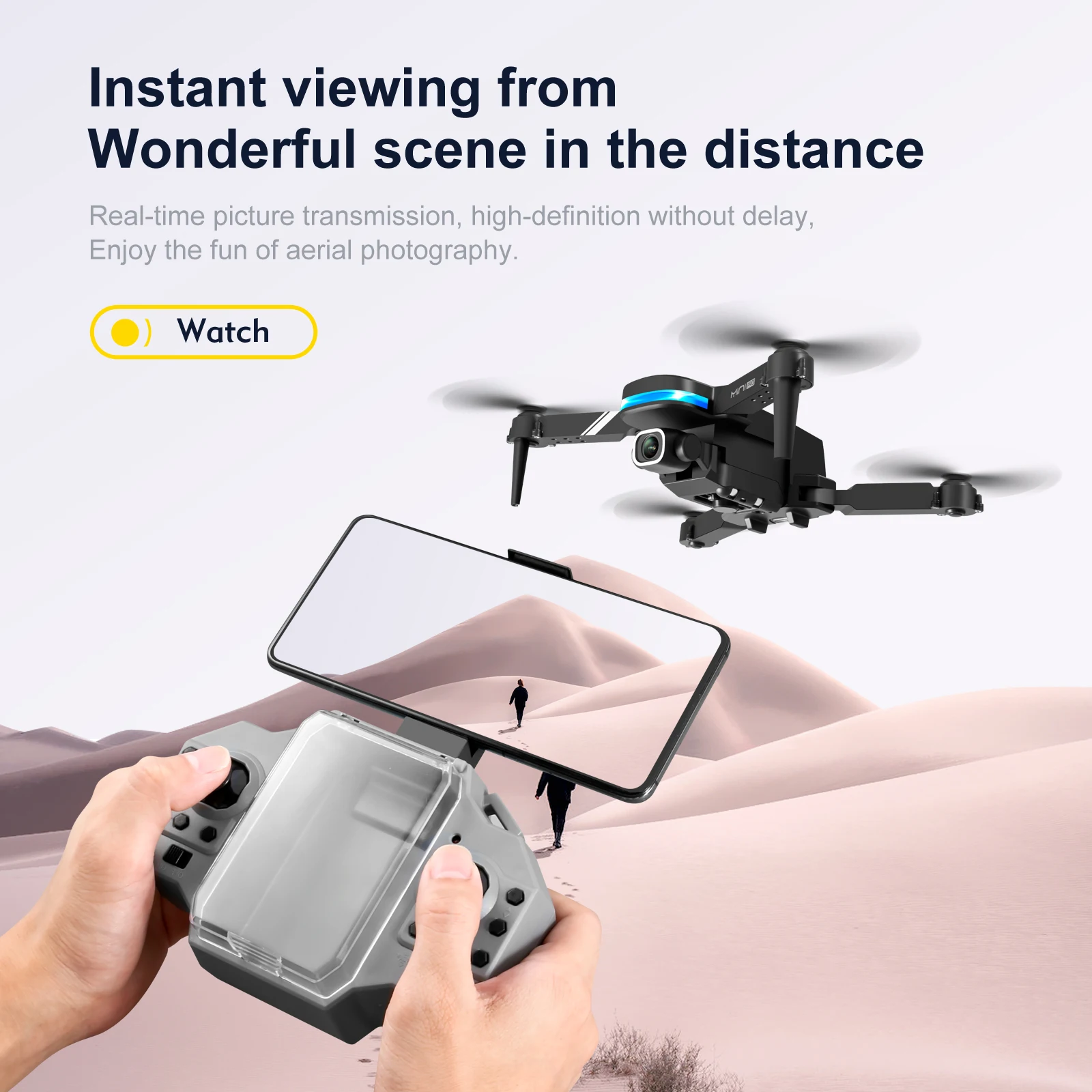 Mini Pocket Drone 4K HD Dual Camera Wifi FPV Foldable Aerial Photography RC Quadcopter App Phone Control 360-Degree Fli Aircraft