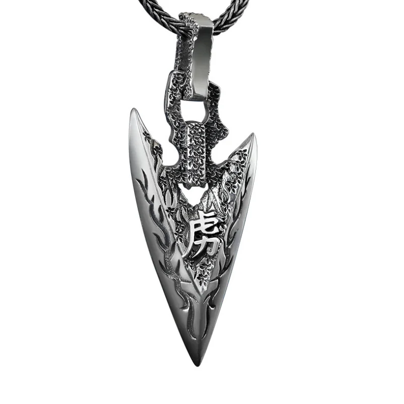 

Unibabe Original Design S925 Sterling Silver Arrowhead Pendant Men Real Silver Tradition Courage Weapon Arrow Pendant Male
