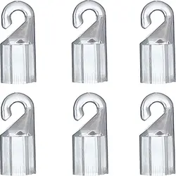 Wand Tip Hook Sleeve 6pcs Clear Plastic Shepherds Hook Wand Tip Connector Wand Cap for Hexagon 9/32