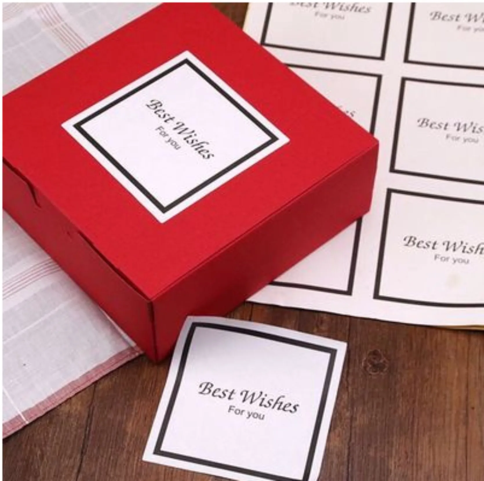 20Pcs New Black & White Seal 10*10cm Sticker with Best Wishes For You Cookie Baking Food Labels Hand Made Sealing Stickers