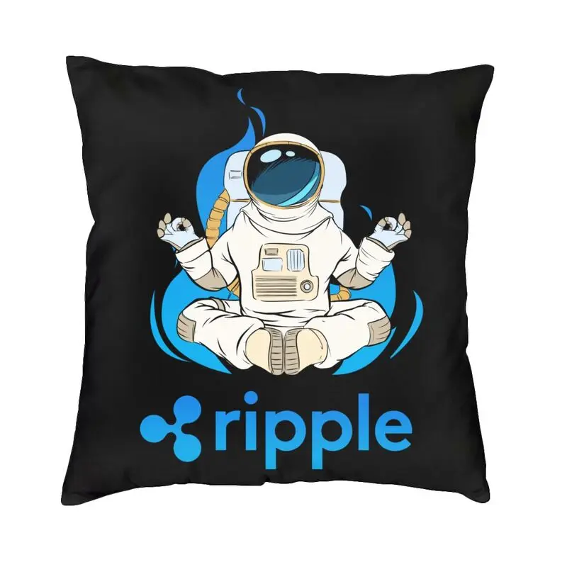 Ripple XRP Coin Crypto Cushion Cover 60x60 cm Astronaut Cryptocurrency Velvet Cute Throw Pillow Cases for Sofa Home Decor