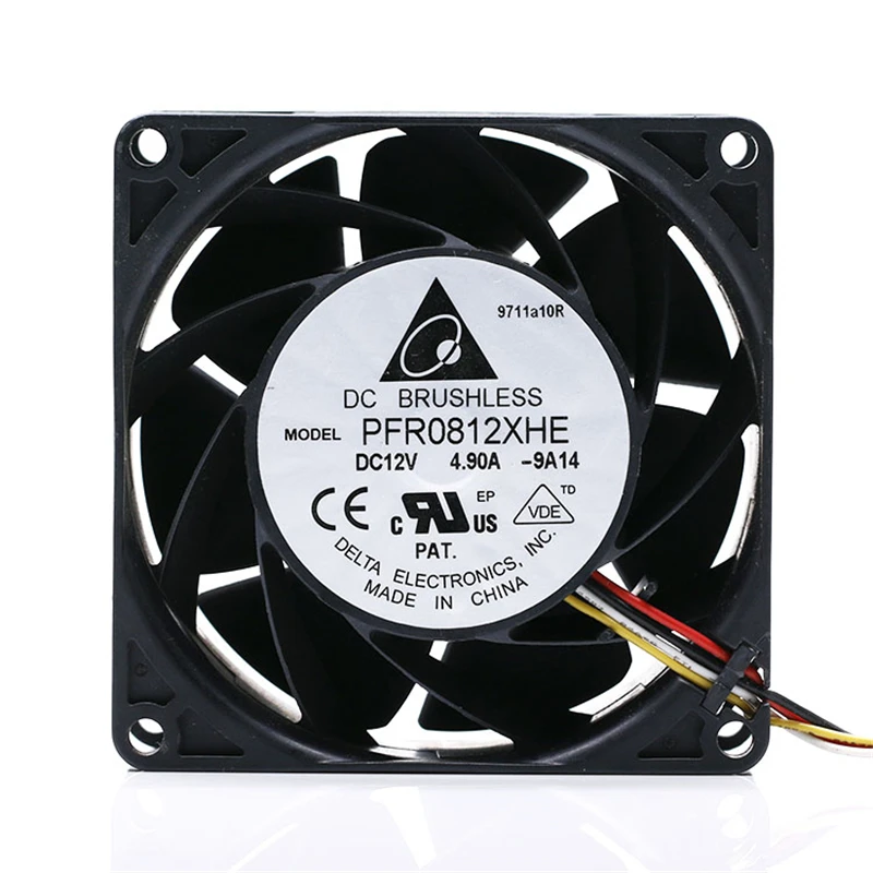 Original PFR0812XHE 8038 12V 4.9A 8ซม.รถจักรยานยนต์ Super รุนแรง Server พัดลมระบายความร้อน