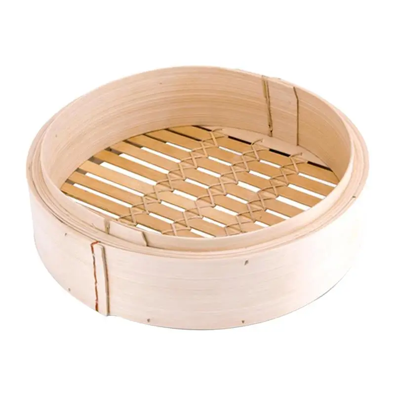 Kapmore 1pc Steamer Basket Handmade Bamboo Steamer Cooking Steamer For Dumplings Buns Meat Kitchen Cooking Tools