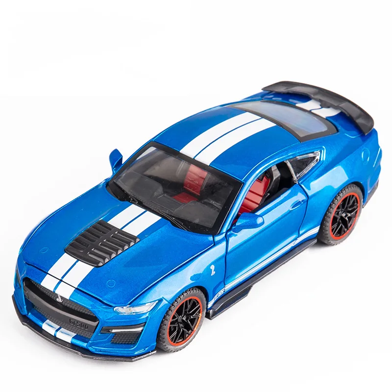 1:32 Ford Mustang Shelby GT500 Supercar High Simulation Car Model Alloy Pull Back Kid Toy Car 4 Open Door Children\'s Gifts