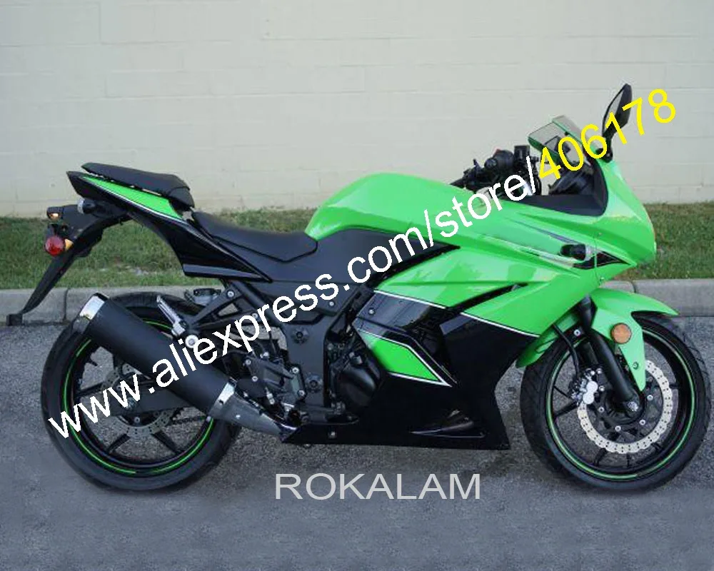 

Для Kawasaki EX250R 08-12 2008 2009 2010 2011 2012 Ninja EX250 EX 250 зеленый черный комплект обтекателя (литье под давлением)