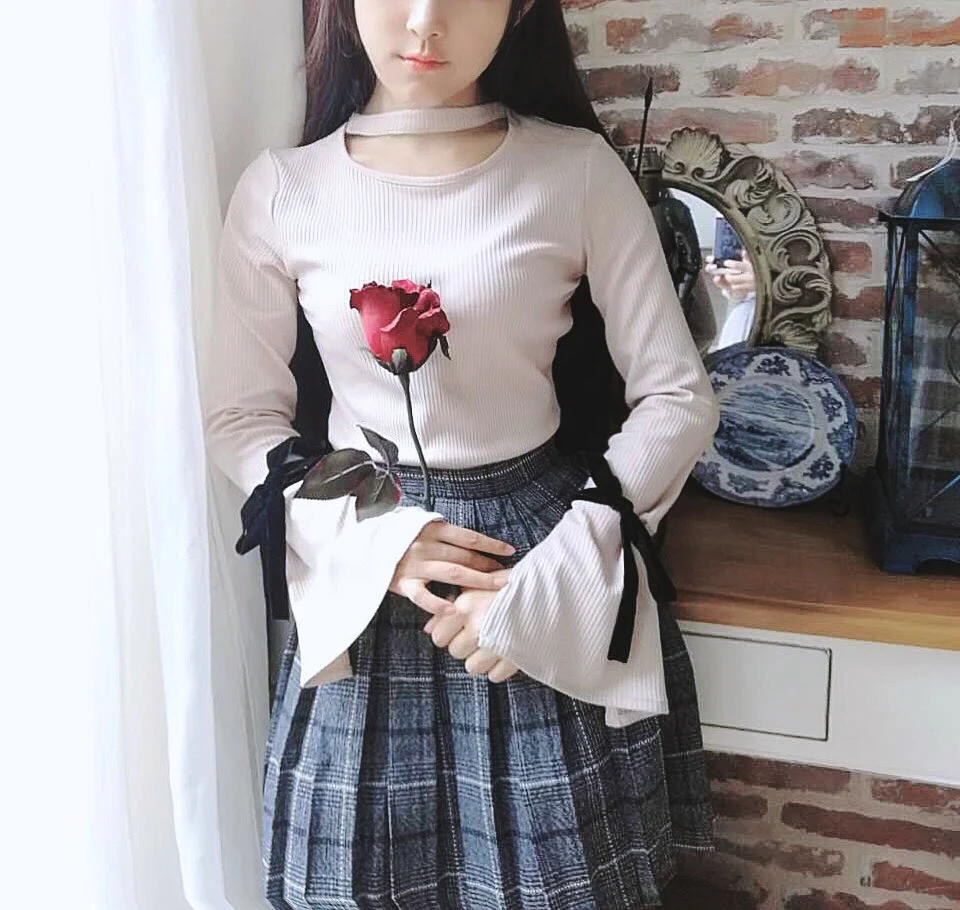 Sweet lolita top kawaii girl victorian shirt flare sleeve loose gothic lolita shirt loli cos lolita top college style soft girl