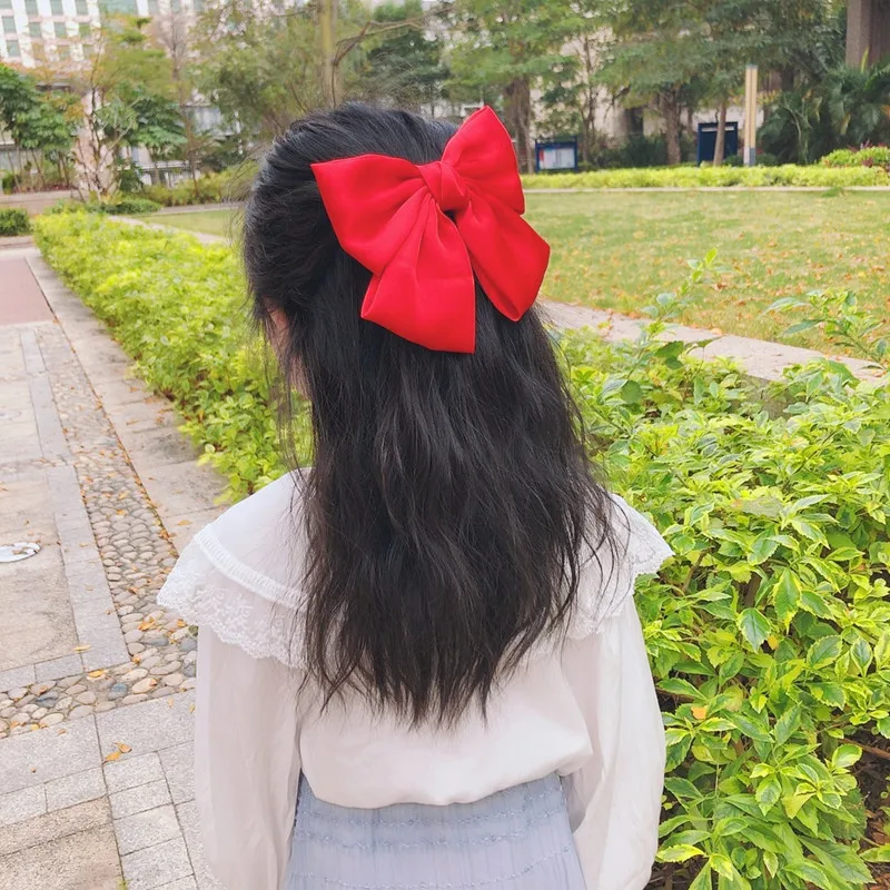 Pince à cheveux en mousseline de soie douce pour femmes et filles, pince à cheveux, gros nœud, barrettes, épingle à cheveux en satin, nouveaux