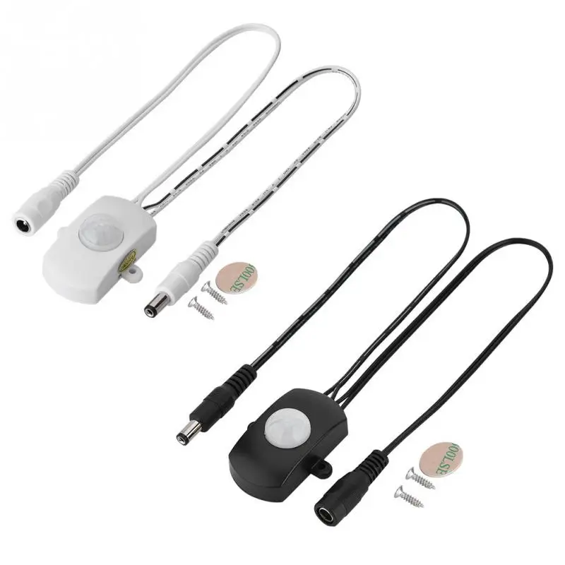 DC 12-24V 5A Mini Adjustable Auto PIR Infrared Motion Sensor Detector For LED Light Strip Switch lighting 5.5 DC plug