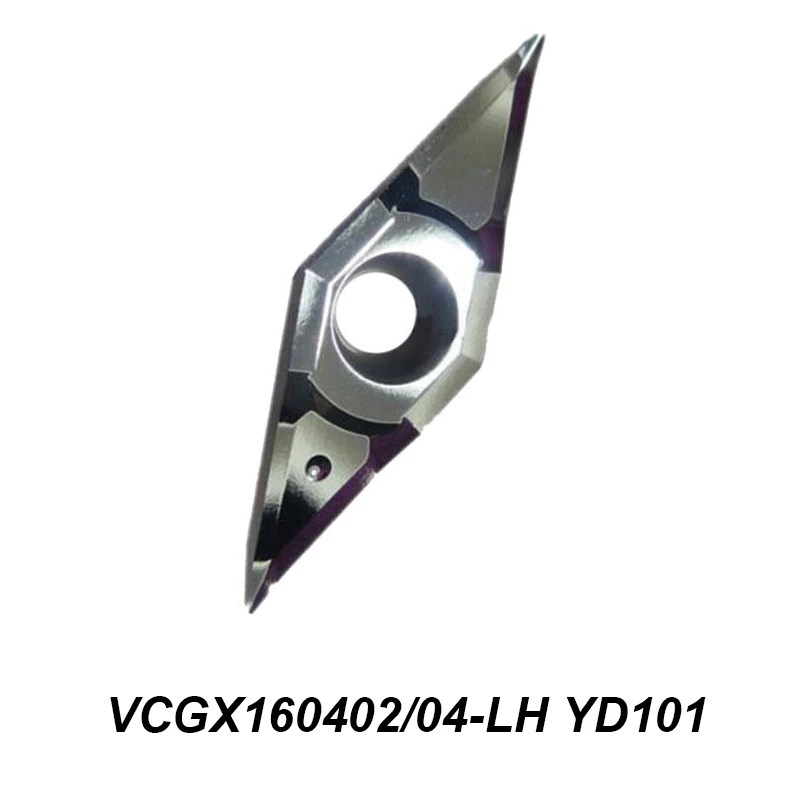 Original VCGX 160402 VCGX160402-LH VCGX160404-LH YD101 CNC Milling Cutters External Turning Holder Cutting Tool Carbide Insert