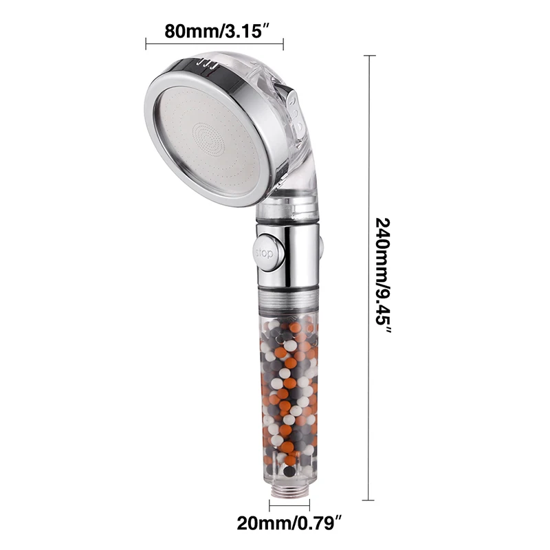 ZENBEFE One Key To Stop Shower Head Water Saving Handheld Shower Adjustable 3 Function High Pressure Spray Nozzle For Bathroom