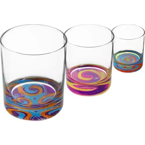 Lava Colors Dance 3 Pcs Whisky Cup Glass Cups Water Wine Soft Drink Beverage Kitchen Decor Fruit Juice Set Cup Glass