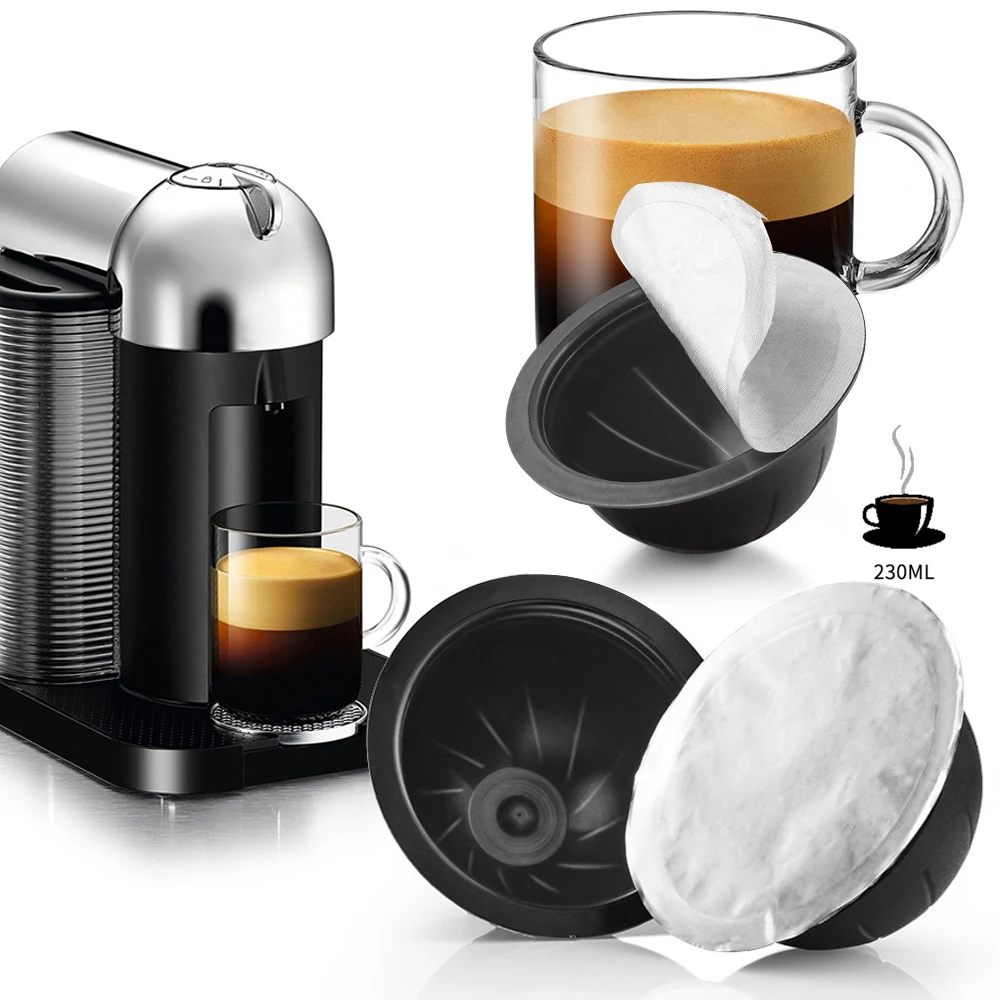 Reusable Coffee Capsule Filter Cup For Nespresso Vertuo Coffee Powder Aluminum Foil Refillable Cap Filter Coffee Machine Adapter