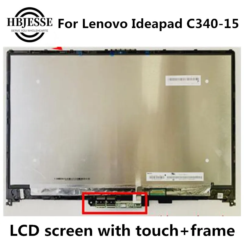 

Original For Lenovo IdeaPad C340-15 C340-15IIL C340-15IWL -15 FHD LCD Touch Screen Glass Digitizer Assembly with frame