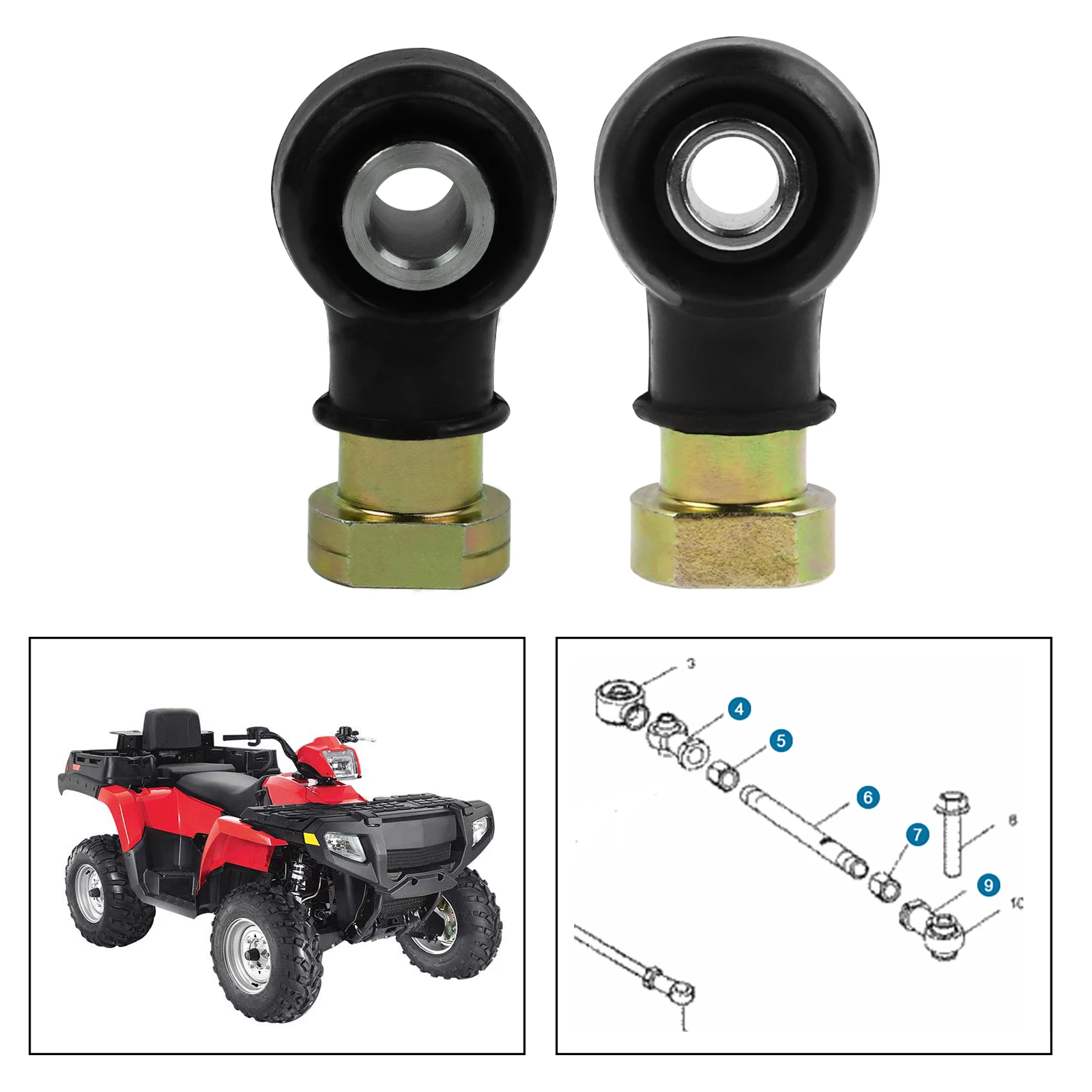1Set L&R Tie Rod End Kit for Polaris Sportsman 500 570 800 Trail Boss 325 330 Magnum 500 Forest Ball Joint 7061019 7061034 image 6