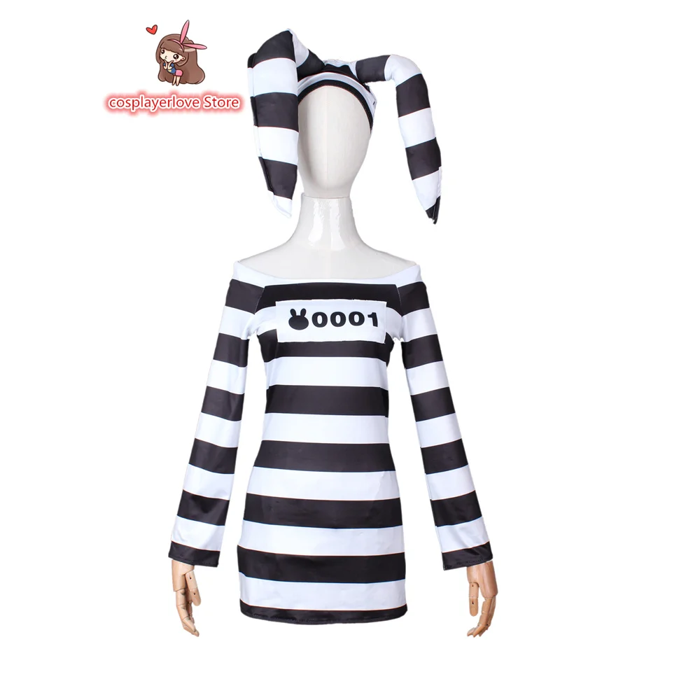 

Hololive Virtual Idol Vtuber Usada Pekora Rabbit Prison Outfits Cosplay Costume Halloween Christmas Costume