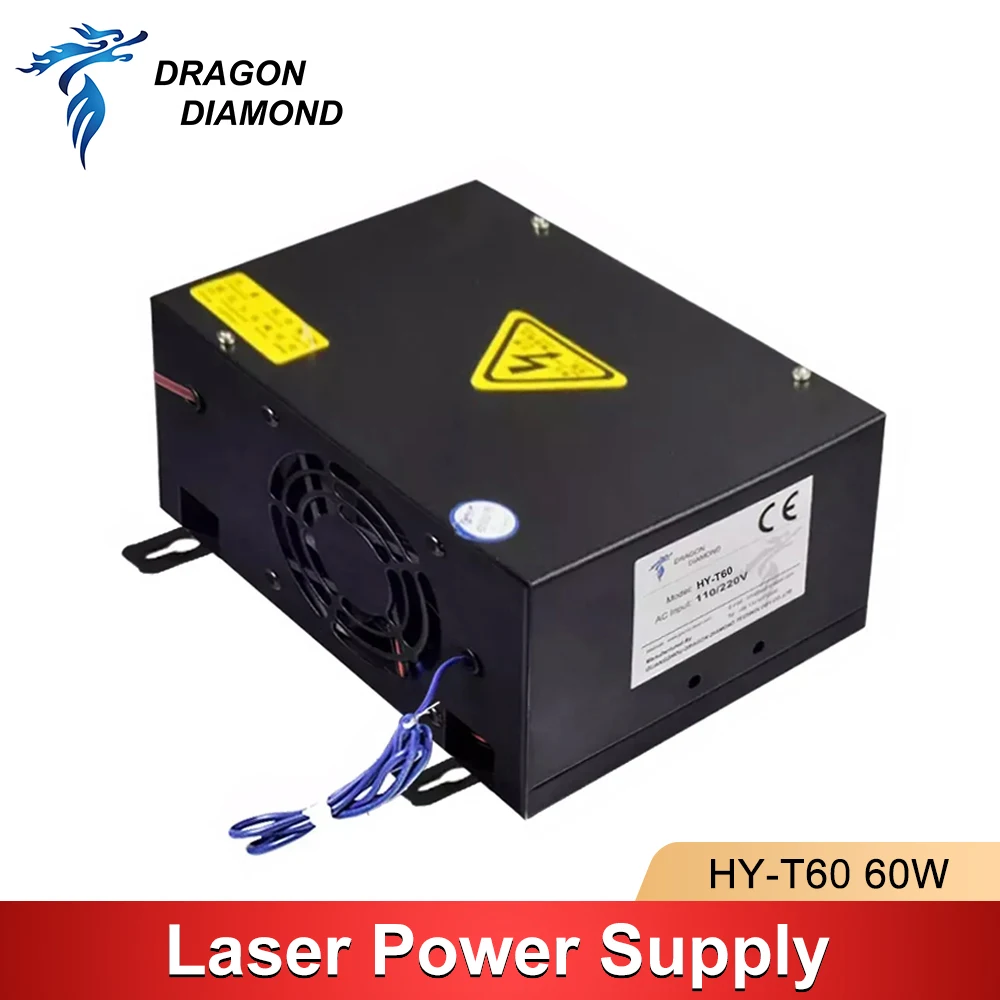 

HY-T60 60W CO2 Laser Power Supply 220V/110V for CO2 Laser Tube Engraving Cutting Machine