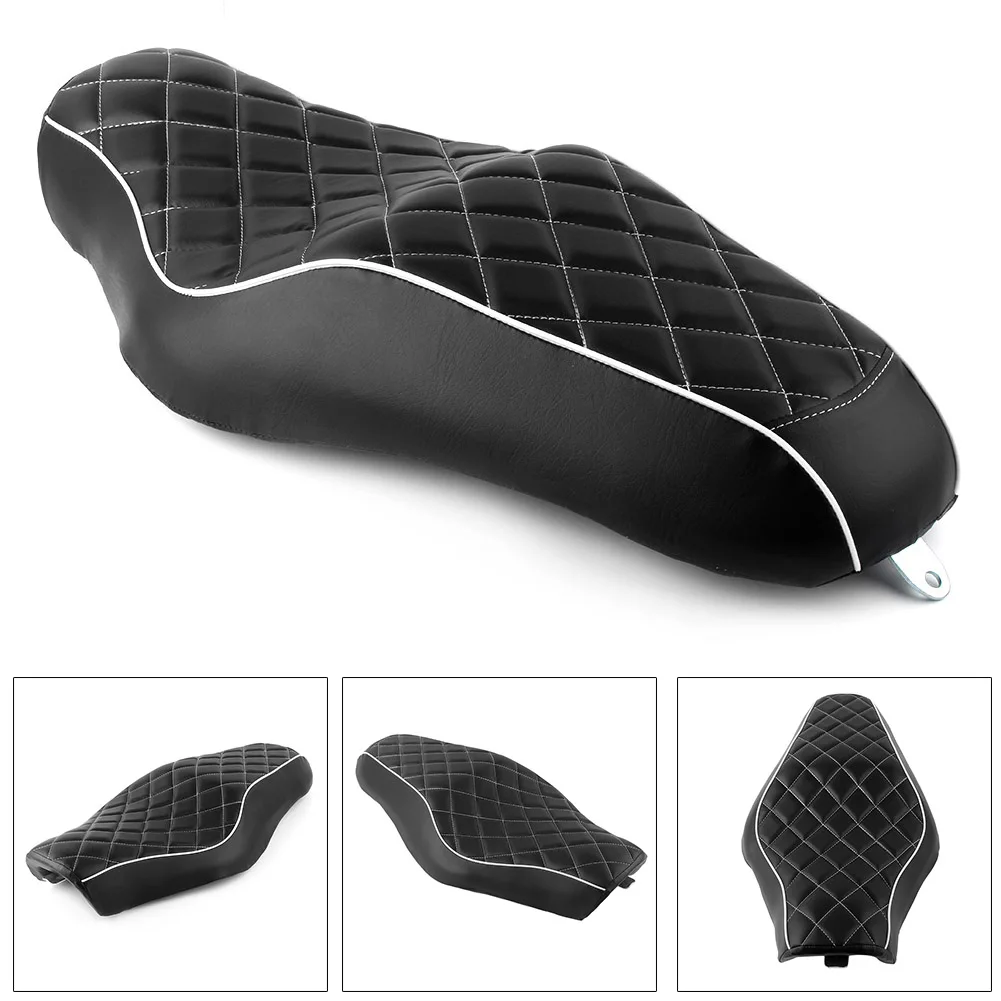 Motorcycle Front Driver Passenger 2-Up Seat For Harley Sportster 883 XL883 2004-2006 /Forty Eight 48 XL1200X 2010-2016 Black