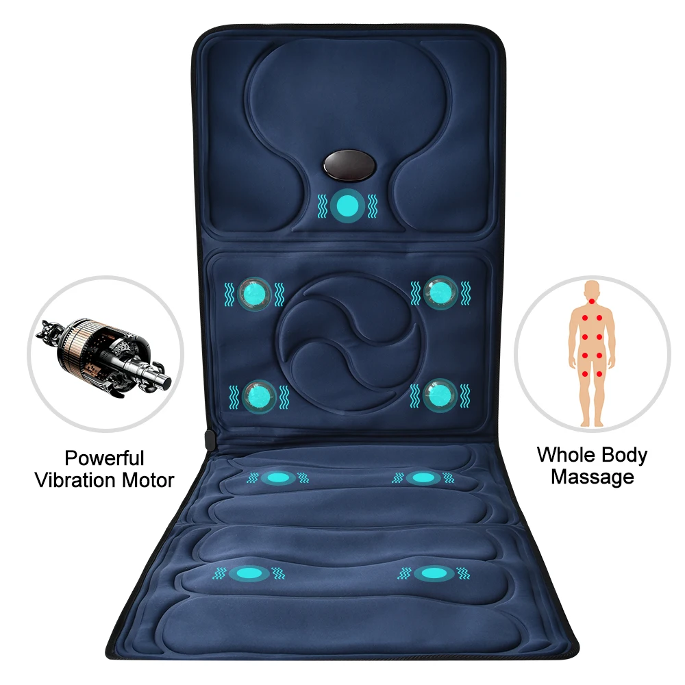 Massage Cushion 9 Motors Far Infrared Massage Pads Fatigue Vibration Mattress Cushion Health Care Equipment Body Massager