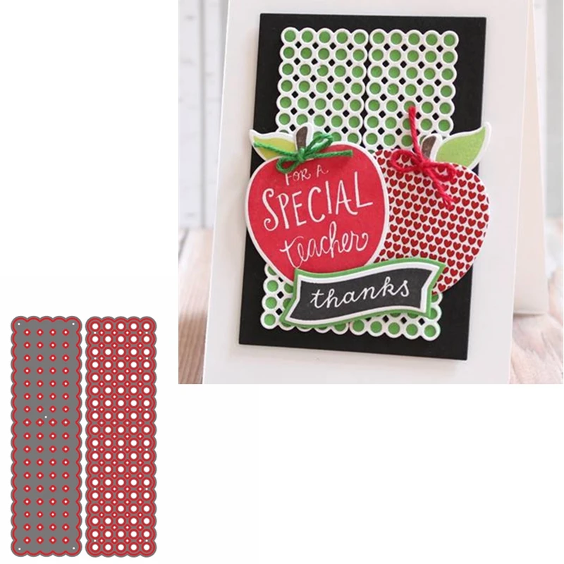 Circle-Dots Pattern Rectangle Frame Die Cuts For Cards Making Circle-dots Pattern dies scrapbooking metal cutting dies new 2019