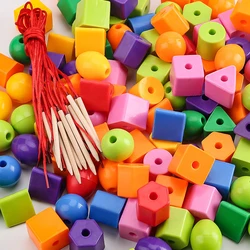 プライマリレーシングビーズ教育玩具、モンテッソーリstringtoy、自閉症のおもちゃ、幼児、子供、就学前、子供のトレーニングギフト