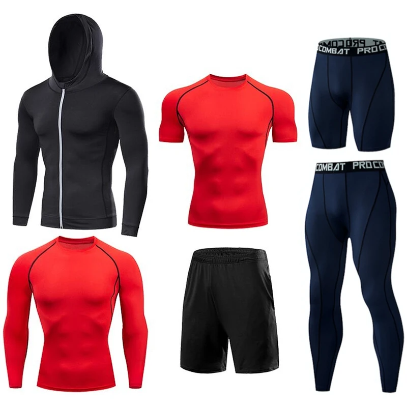 Herren-Lauf-Kompressions-T-Shirts, schnell trocknend, Fußballtrikot, Fitness, eng, Sportbekleidung, Fitnessstudio, Sport, kurzärmeliges Hemd, atmungsaktiv – Detail 22