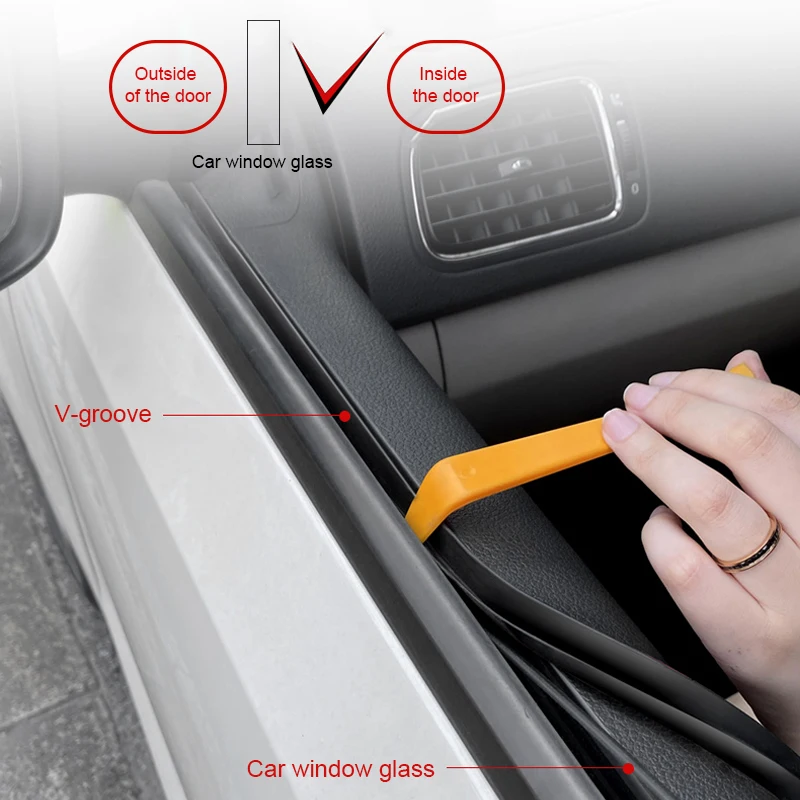 Car Door Glass Rubber Sealing Auto Seals Soundproof For BMW M F15 E46 E70 E71 E91 E92 E93 F20 F15 F13 M3 E34 X5 E53 E82