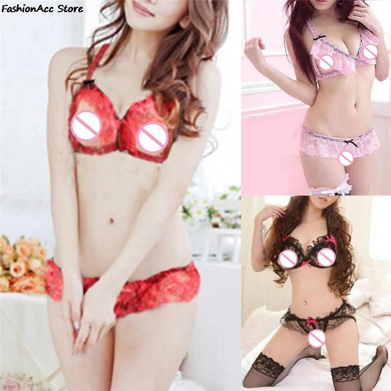 Women Transparent Lingerie Bra+T Pants Sexy Underwear Baby Doll Exotic Apparel Babydoll Lingerie Sexy Costumes 3 Colors