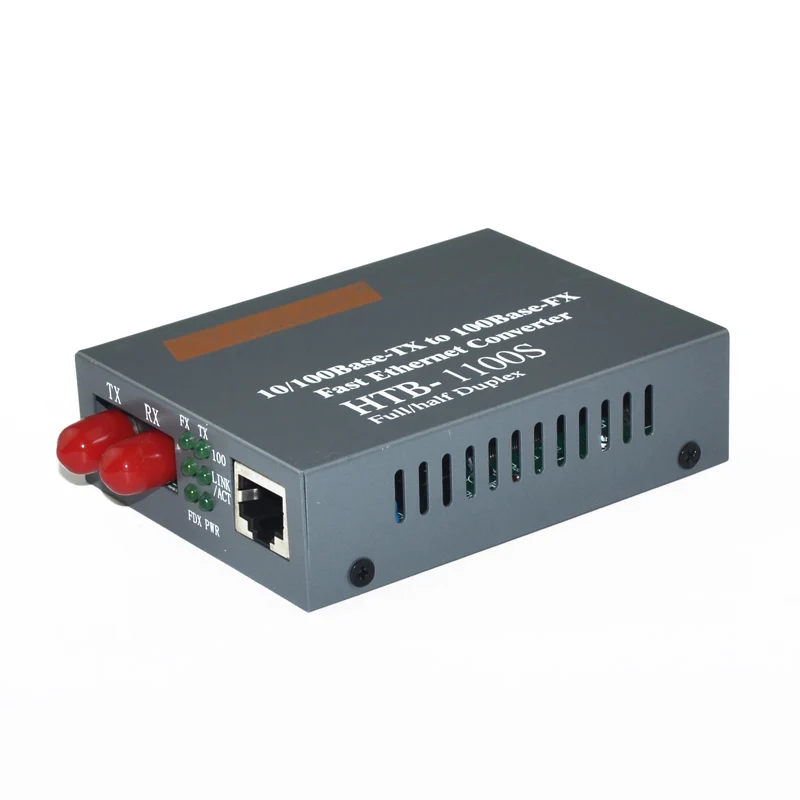 1pc HTB-1100S-25KM-FC Optical Media Converter 10/100Mbps 25KM RJ45  Single-mode Duplex Fiber SC port Converter