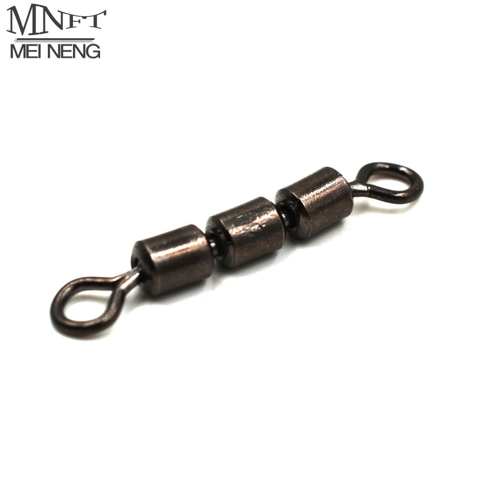 MNFT 6Pcs High Speed 3 Roller Swivels Brass Triple Rolling Swivels 3 Rollers Saltwater Swivels Have Multiple Sizes