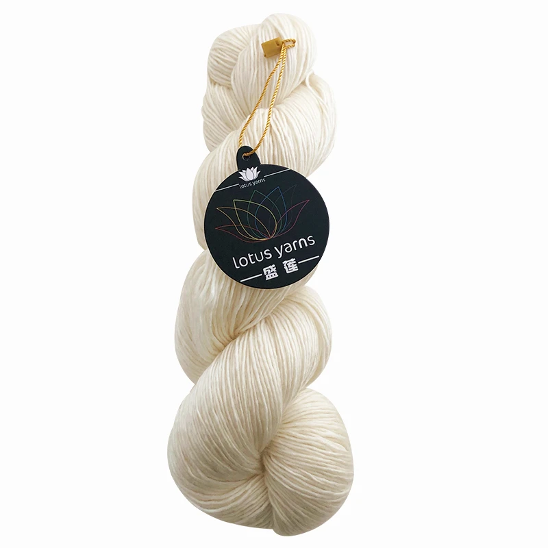 100g Hank 100% Merino Wool Yarn Lace Weight Hand knitting Crochet Soft Yarn Undyed Natural White 1ply