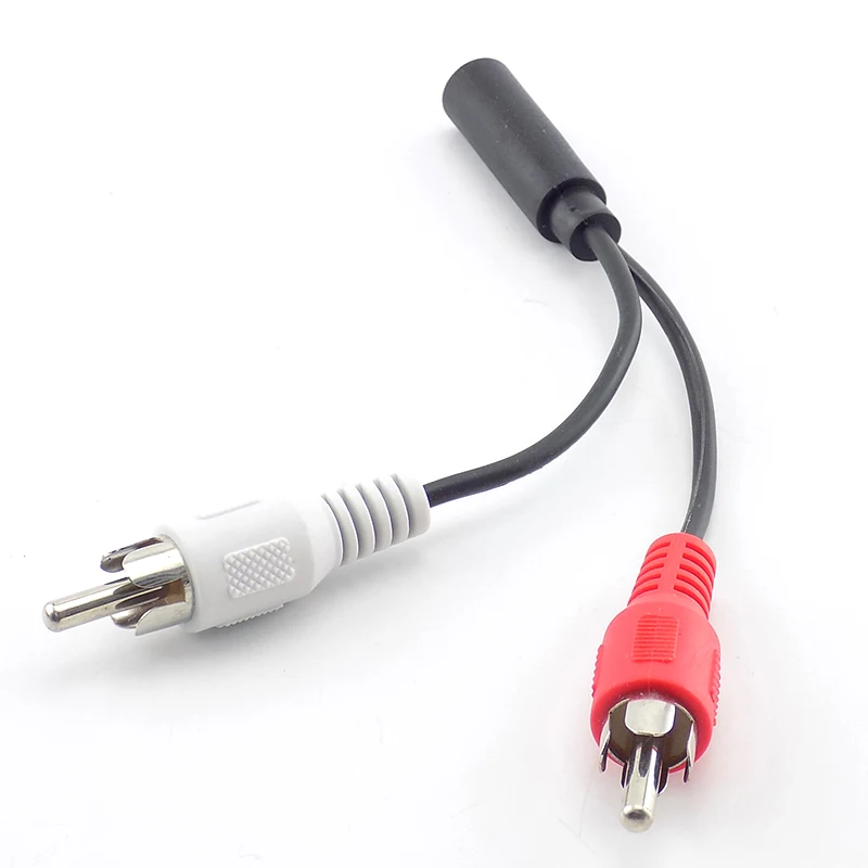 3.5mm Female to 2 Male RCA Cable Splitter Converter Adapter Aux Audio Extension Cord Y-Cable For Laptop MP3/MP4 Conversion Line