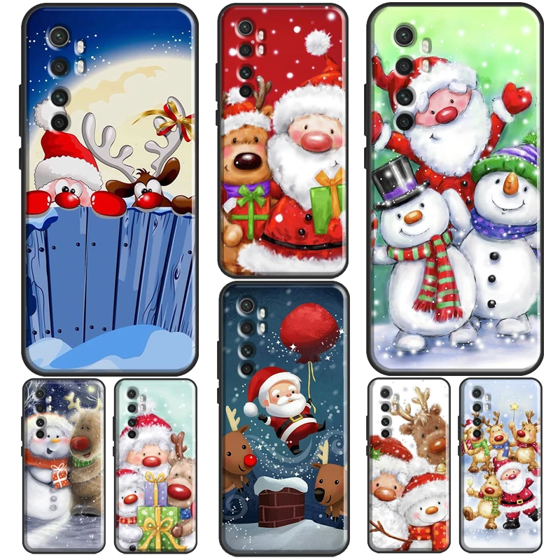 Santa Snowman Reindeer For POCO F3 F1 F2 M3 M4 X3 GT X4 X3 Pro Case For Xiaomi Mi 11 Lite Ultra 12 11T Pro Cover