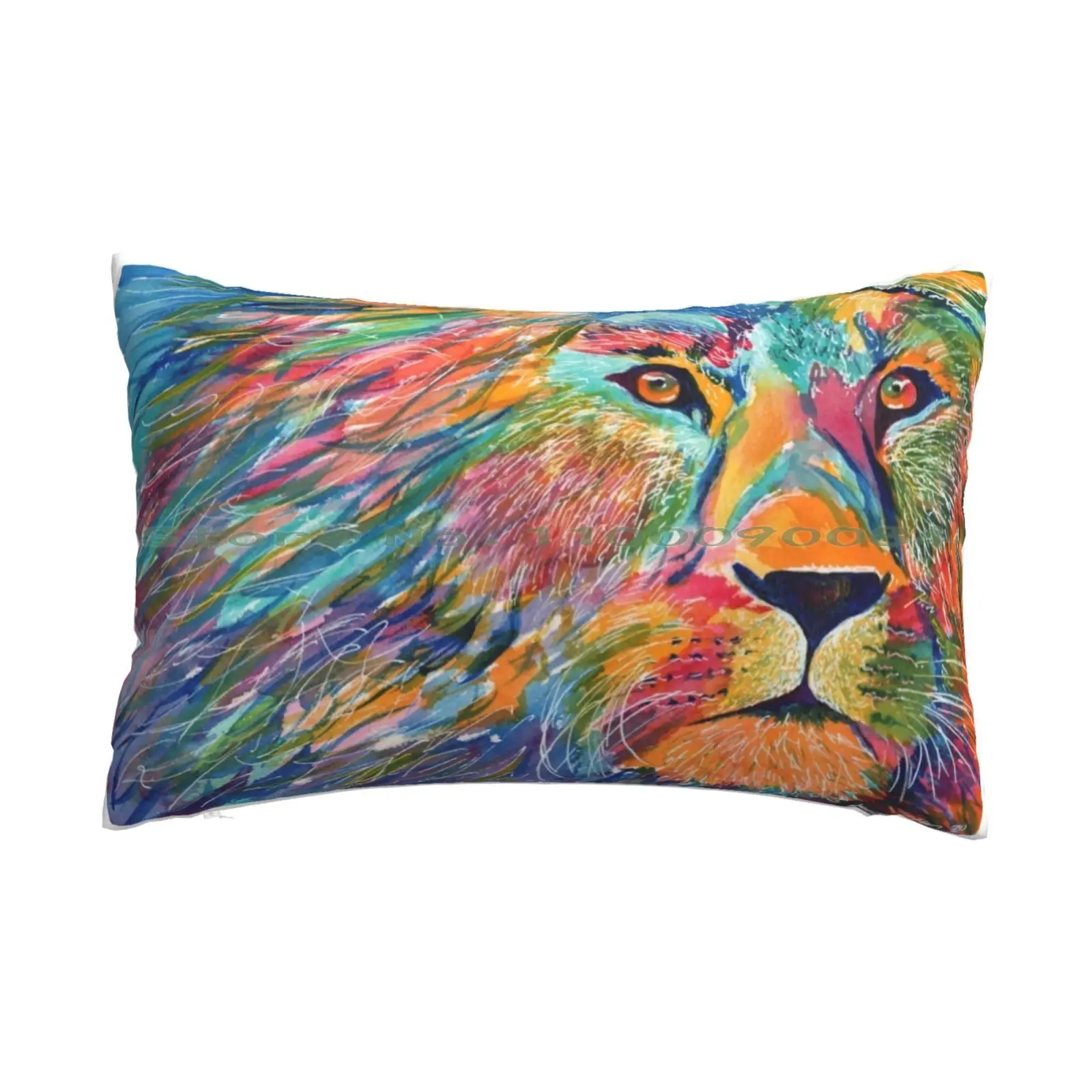 Fierce Lion Pillow Case 20x30 50*75 Sofa Bedroom Vector Sea Ocean Marine Maritime Background Yacht Transportation Business