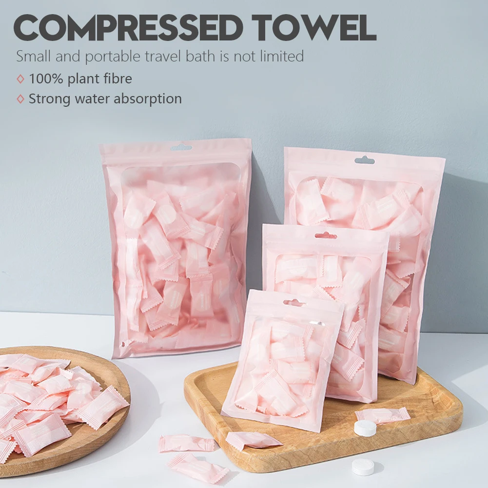 20Pcs 50Pcs Disposable Towel Compressed Portable Travel Non-woven Face Towel Water Wet Wipe Outdoor Moistened Tissues