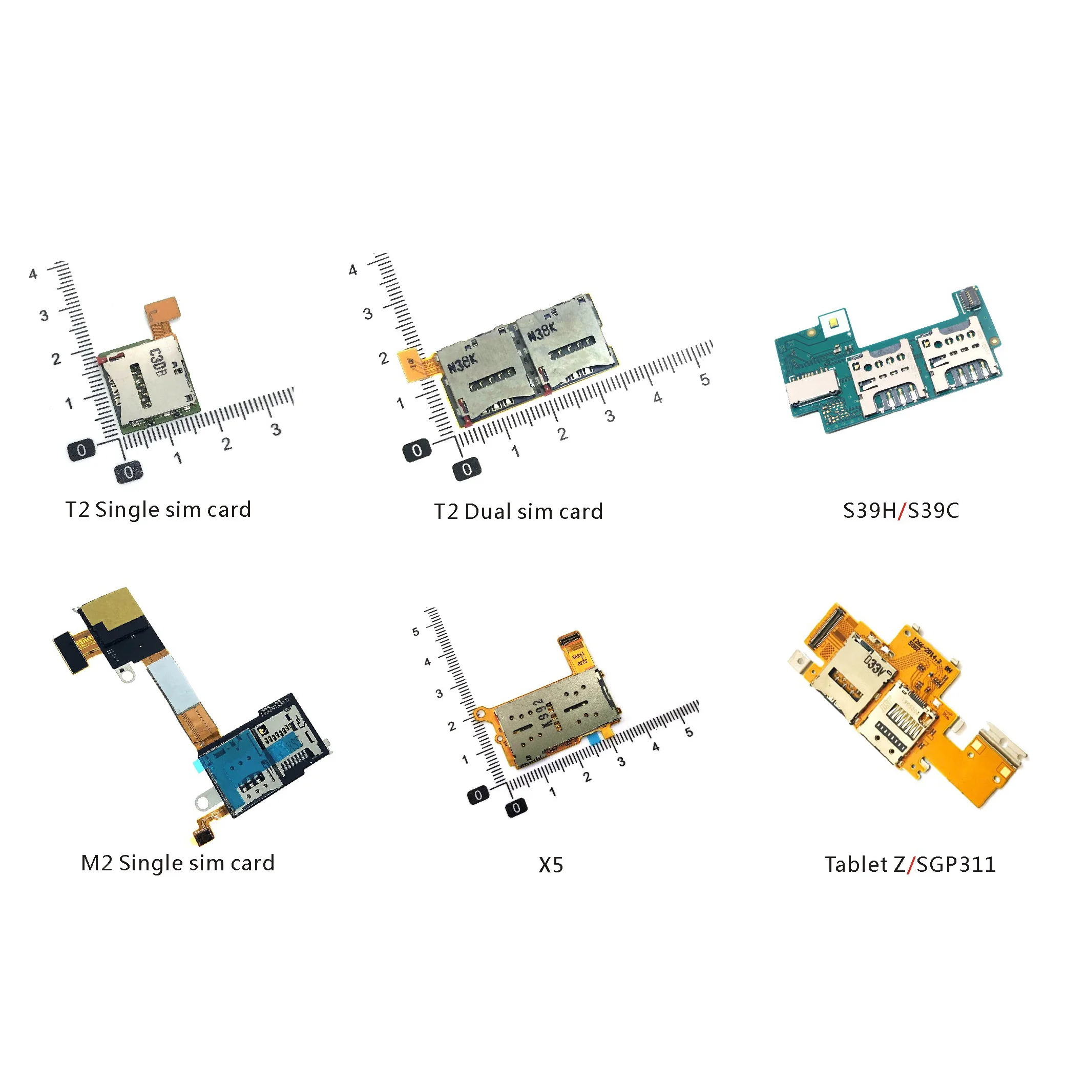 Sim Card TF Card Slot Holder Flex Cable For Sony Xperia T2 X5 M2  S50H D2303 D2305 D2306 S39H S39 Tablet Z SGP311 C2305 Sim slot