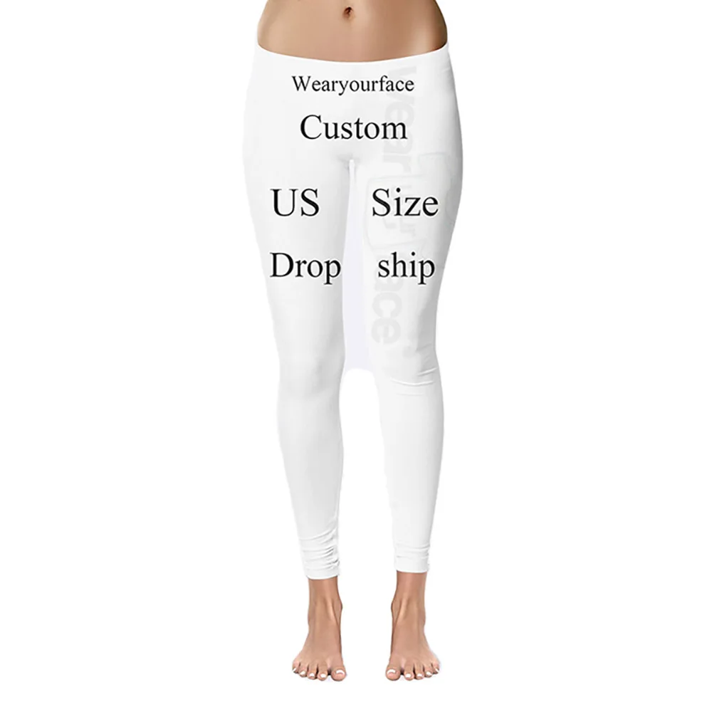 Legging de sport imprimé 3D, taille US, personnalisé, pour Fitness, musculation, élastique, vêtements pour filles et femmes