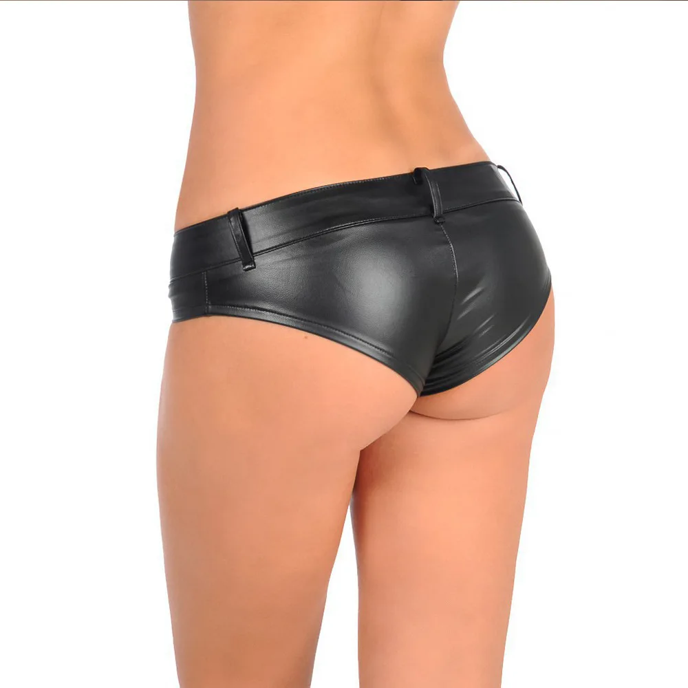 

Женские шорты из искусственной кожи (ПУ) с низкой посадкой для танцев на пилоне, эротических вечеринок, рейвов, фестивалей, карнавалов и клубных костюмов