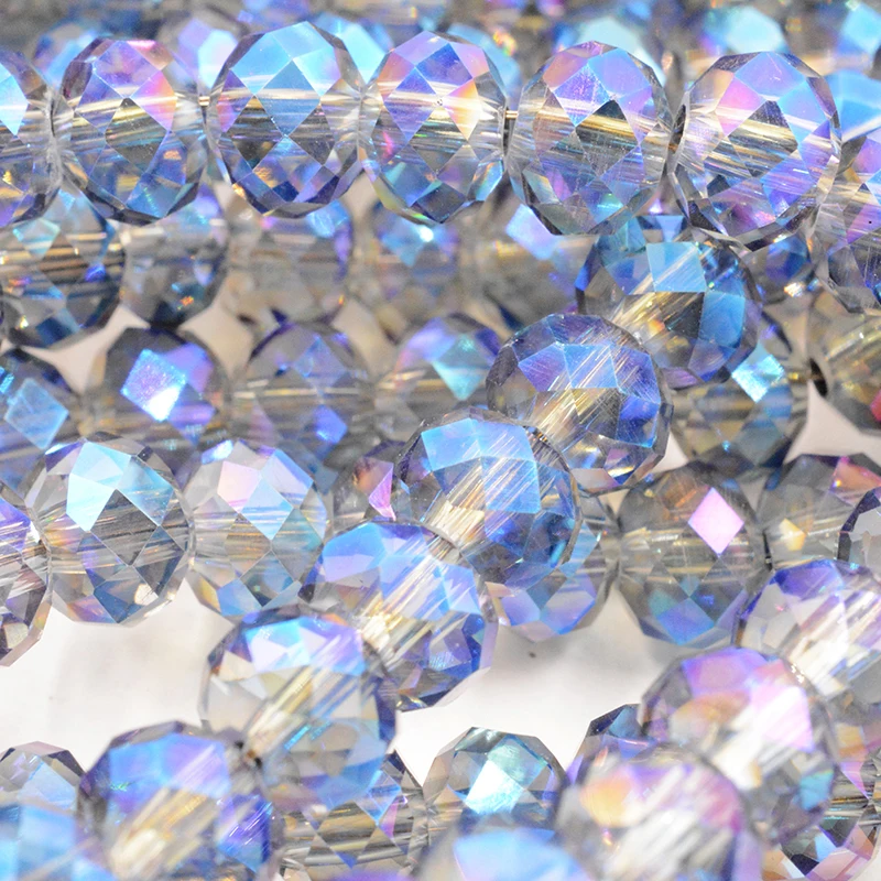 2019 Clear Blue-light 4mm 6mm 8mm Austria Crystal Beads Rondelle Beads Loose Spacer Bead for DIY Jewelry Making U Pick Colors