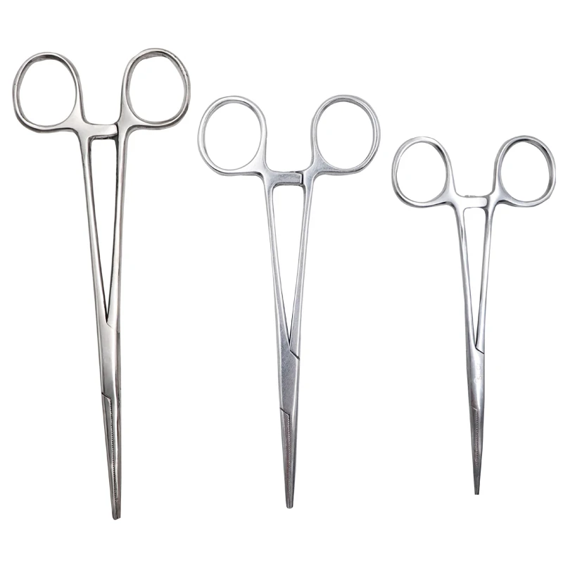 1Pc Straight Tips Stainless Steel Hemostatic Clamp Forceps Surgical Forceps Tool Hemostatic Forceps Pliers 14/16/18cm