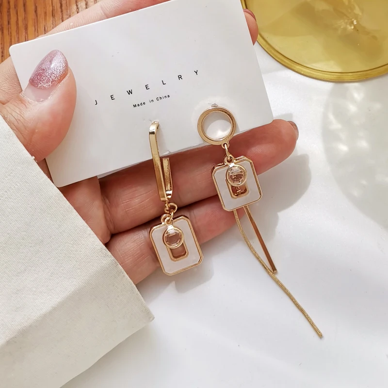 Mihan 925 Silver Needle Fashion Statement Earrings 2021 New Design Gold Color Asymmetrical Drop Earrings For Girl Lady Gifts