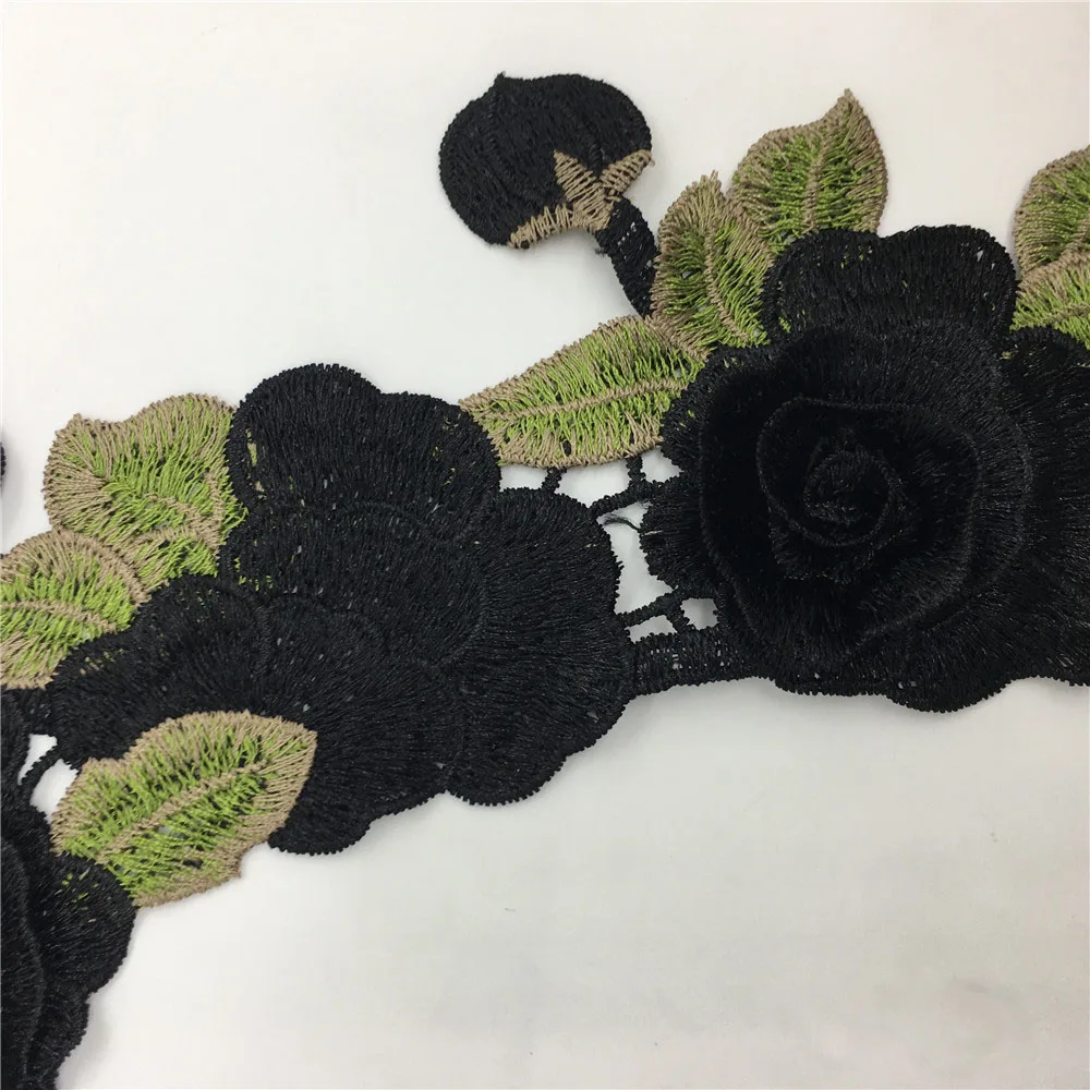 Black and white lace fake collar sewing ladies chest applique fabric embroidery DIY clothing accessories 1 piece for sale