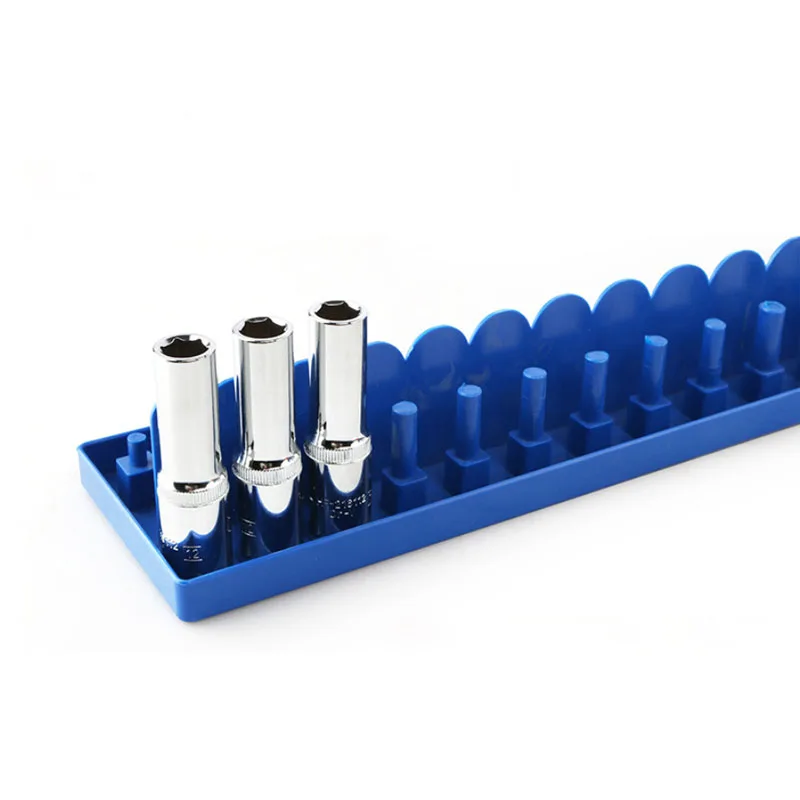 1Pcs 1/4\'\' 3/8\'\' 1/2\'\' Socket Set Organizer Metric and Imperial Straight Plastic Universal Sleeve Frame Storage Tool Rack Tray