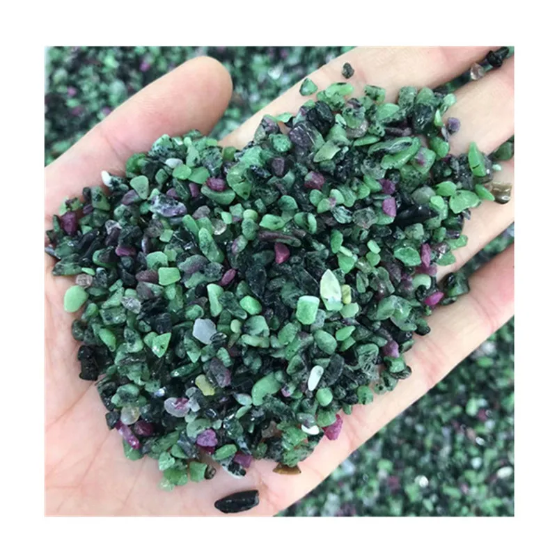 Natural Polished Ruby Zoisite Chip Crystal Healing Stones For Decoration