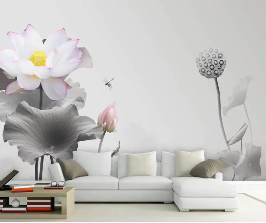 

wallpaper for walls 3 d for living room white lotus wallpapers TV background wall