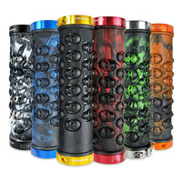 Propalm Bicycle Environmental Protection Rubber TPR Handlebar Grips Lock on Anti-skid Skull Grip 138mm for MTB Road Bike BMX