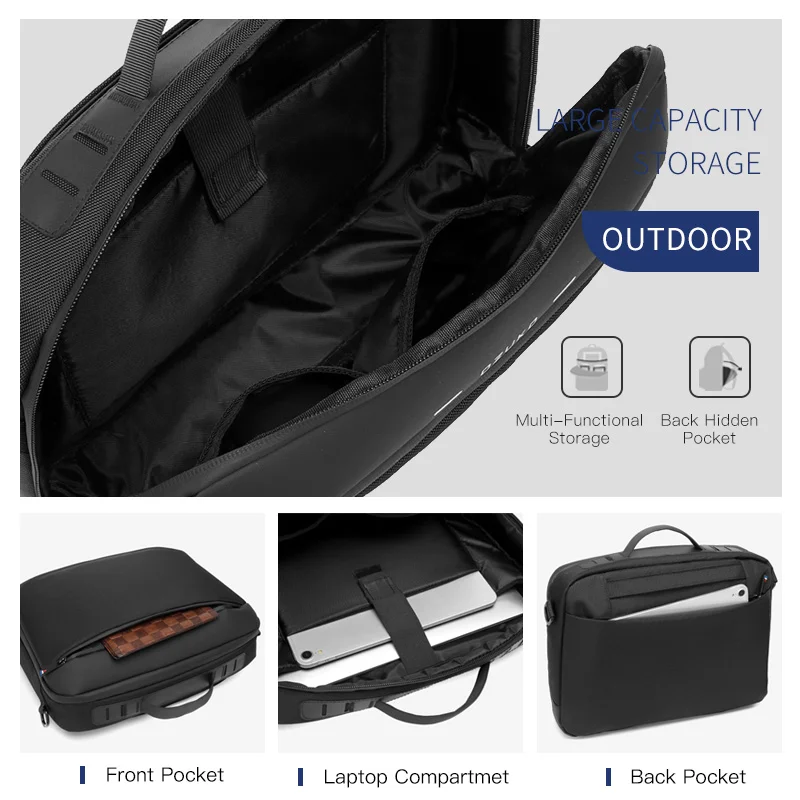 OZUKO High Quality Men\'s Shoulder Bag Waterproof Oxford Male Travel Bags Casual 13 14 15.6 inch Notebook Laptop Bag Case Handbag