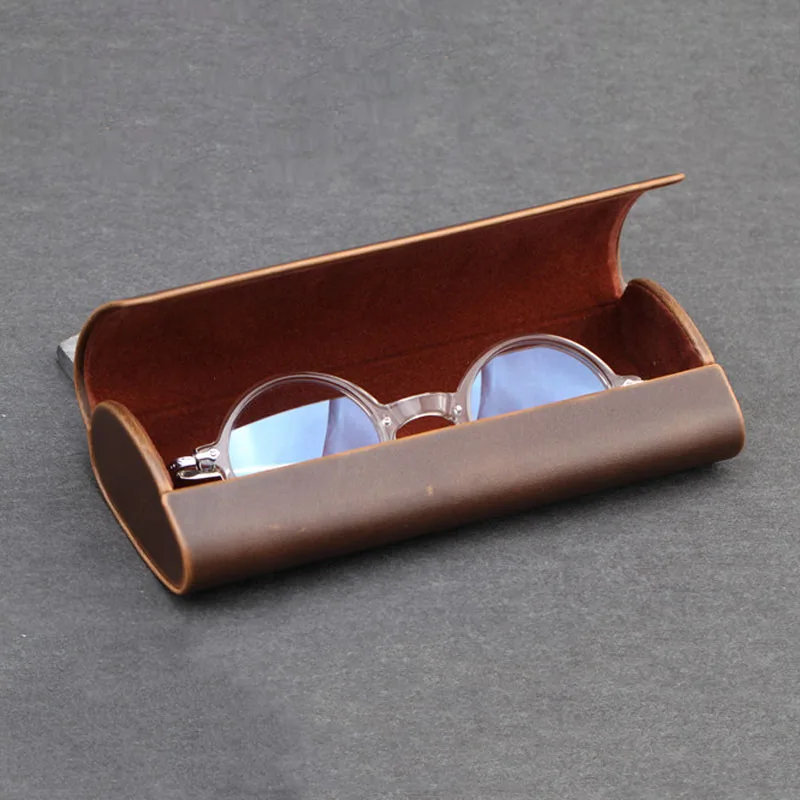 Cubojue PU Leather Spectacles Boxes Brown Glasses Cases Sunglasses Box Iron Anti Press Magetic Hard Protect Vintage Brand