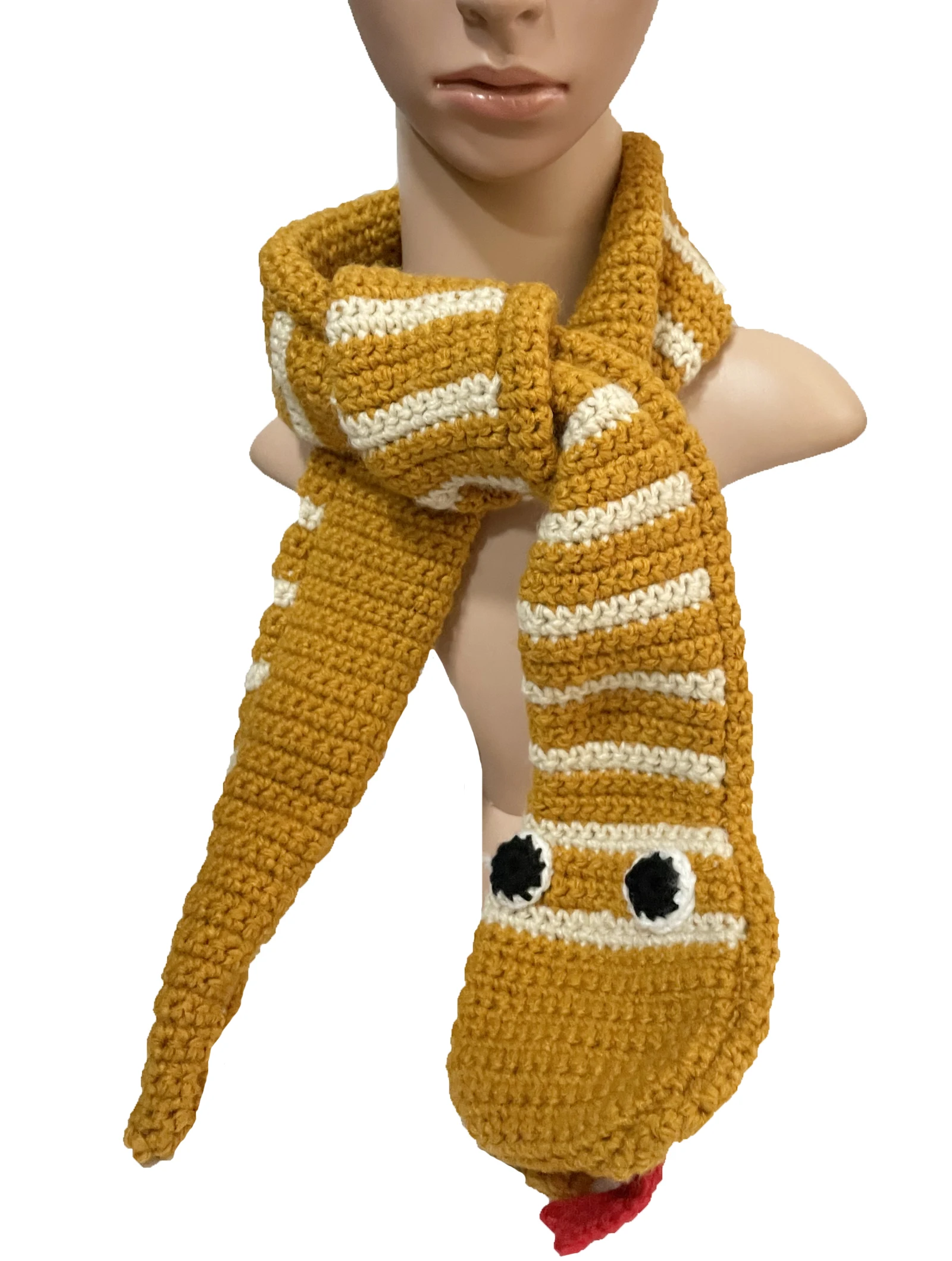 BomHCS Funny Snake Scarf 100% Handmade Knitted Neckerchief Winter Warm Shawl Gift