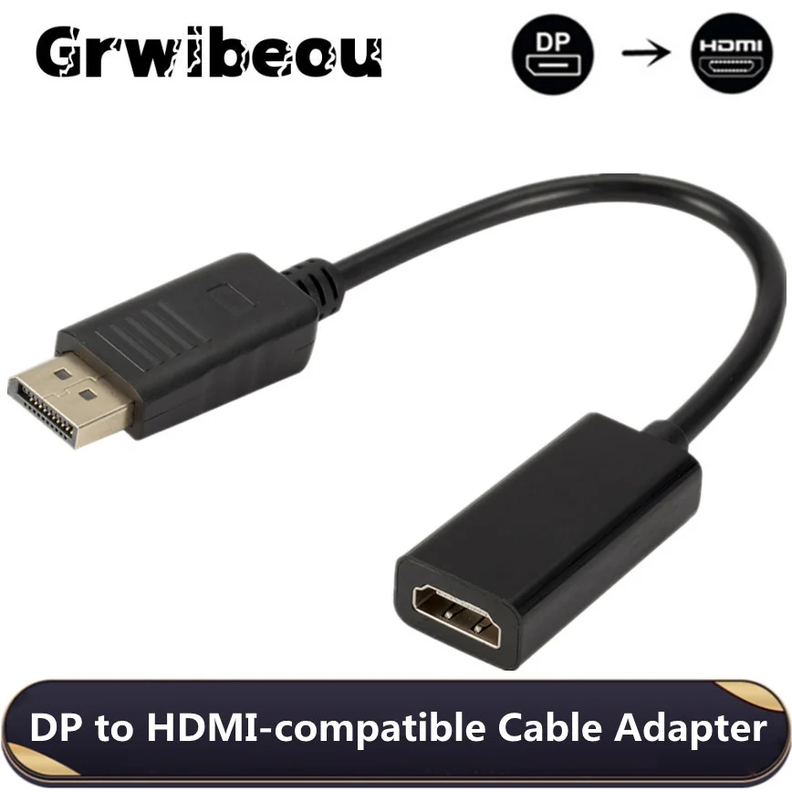 DP إلى HDMI-متوافق مهائي كابلات ذكر إلى أنثى ل HP/DELL الكمبيوتر المحمول عرض منفذ إلى 1080P HDMI-com' مهائي كابلات محول